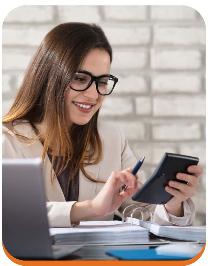 Finance professional reviewing numbers during finance and accounting executive search process